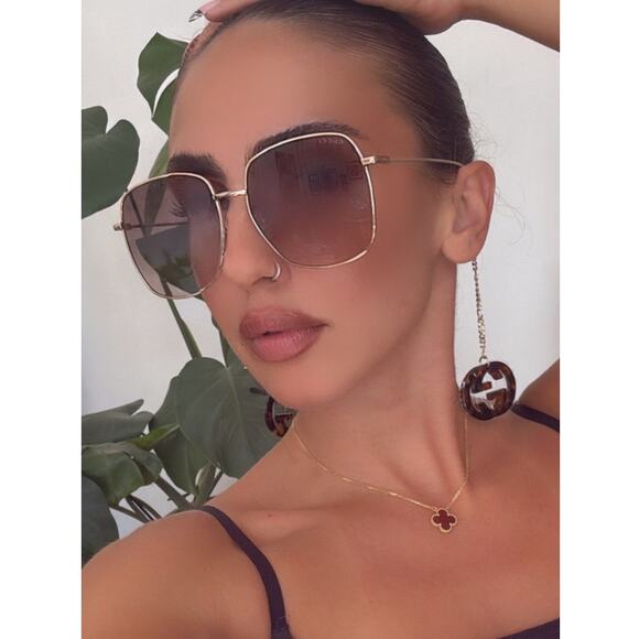 NEW Gucci GG1031S Earring Tortoiseshell Logo Sunglasses $650 - Picture 1 of 9
